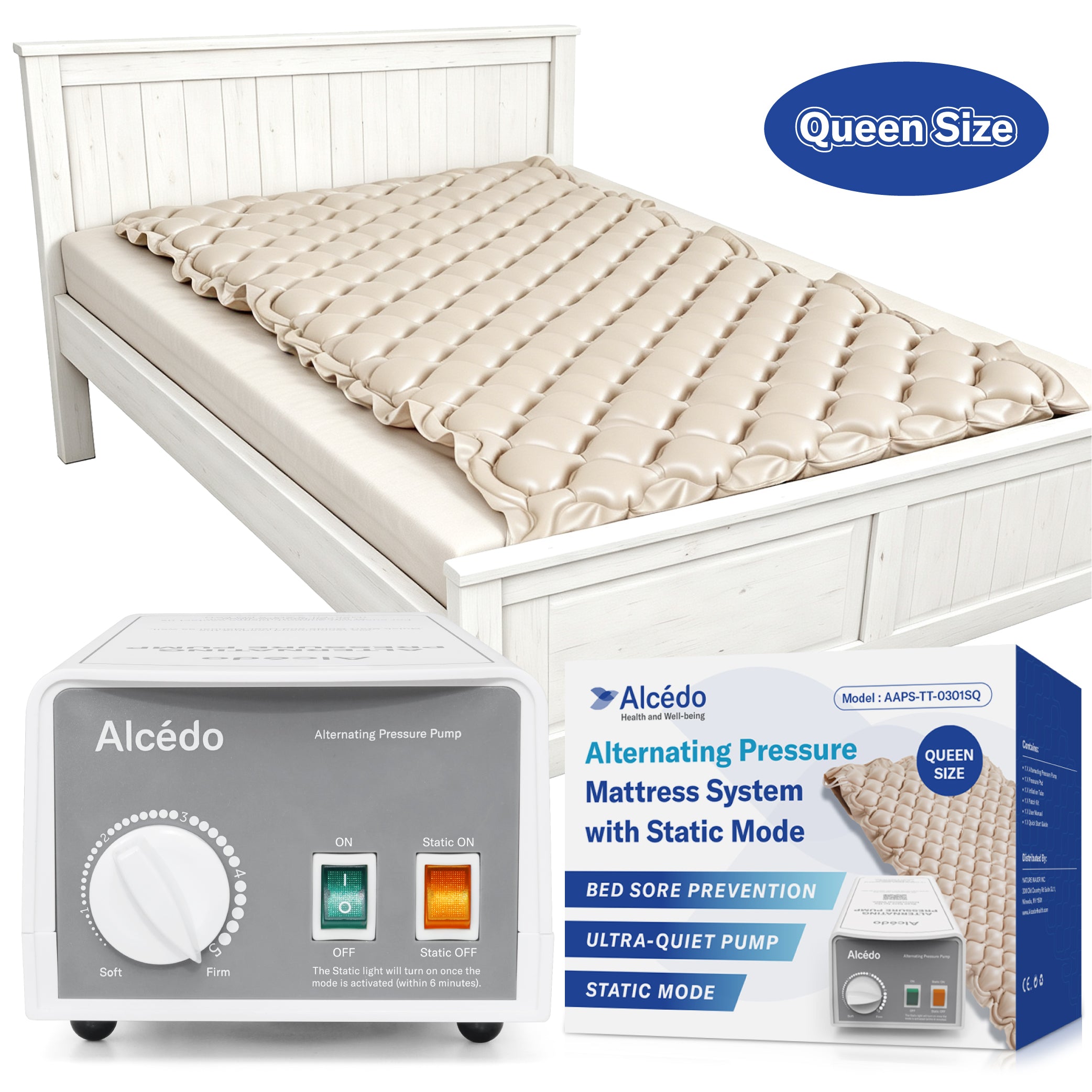 Alcedo Alternating Pressure Mattress with Static Mode Queen Size