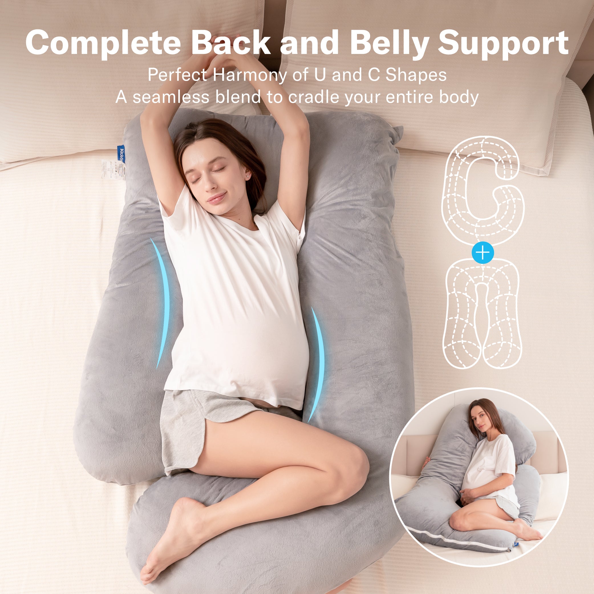 Alcedo U-Shaped Pregnancy Pillow