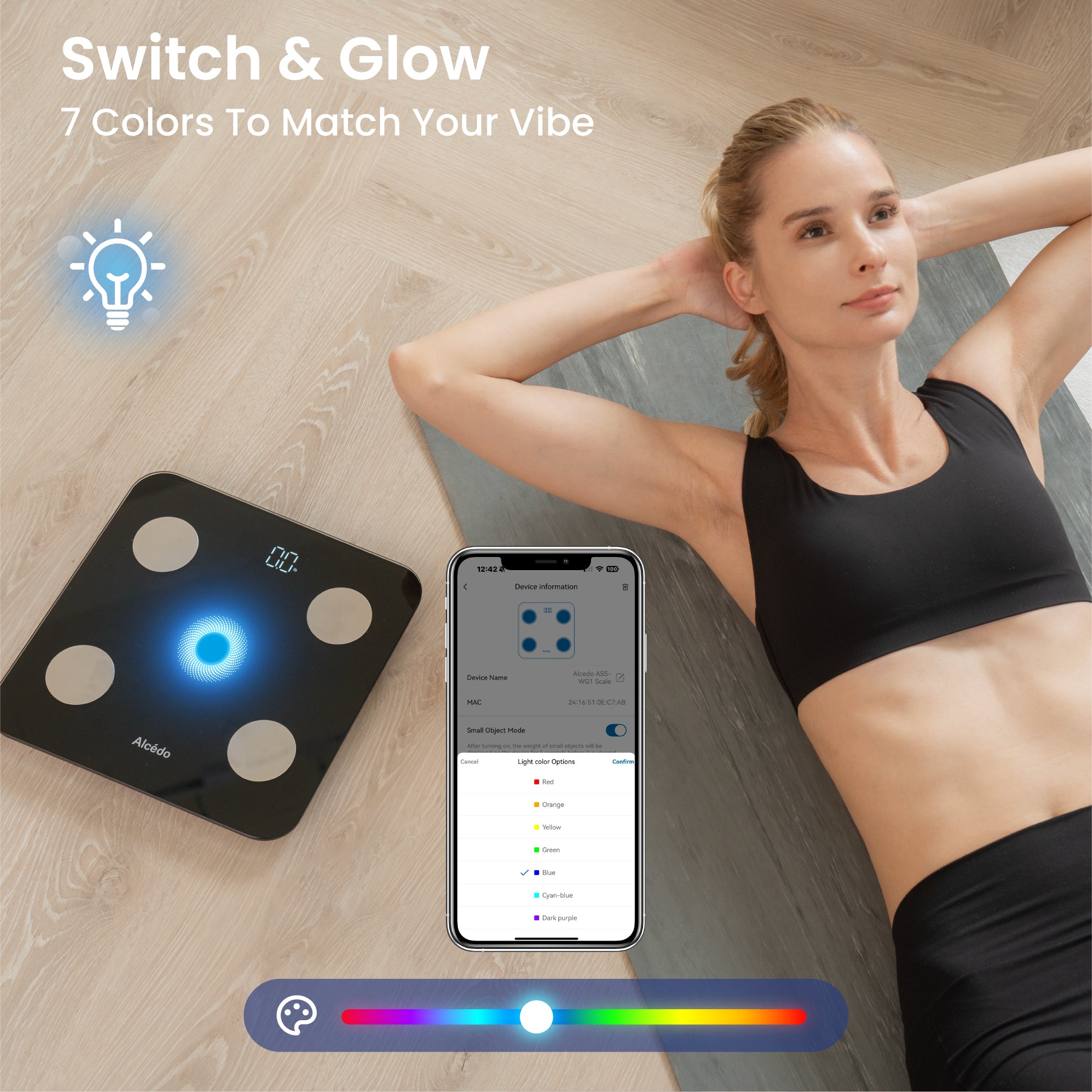 Alcedo Smart Body Weight Scale – Black 4-Electrode Version