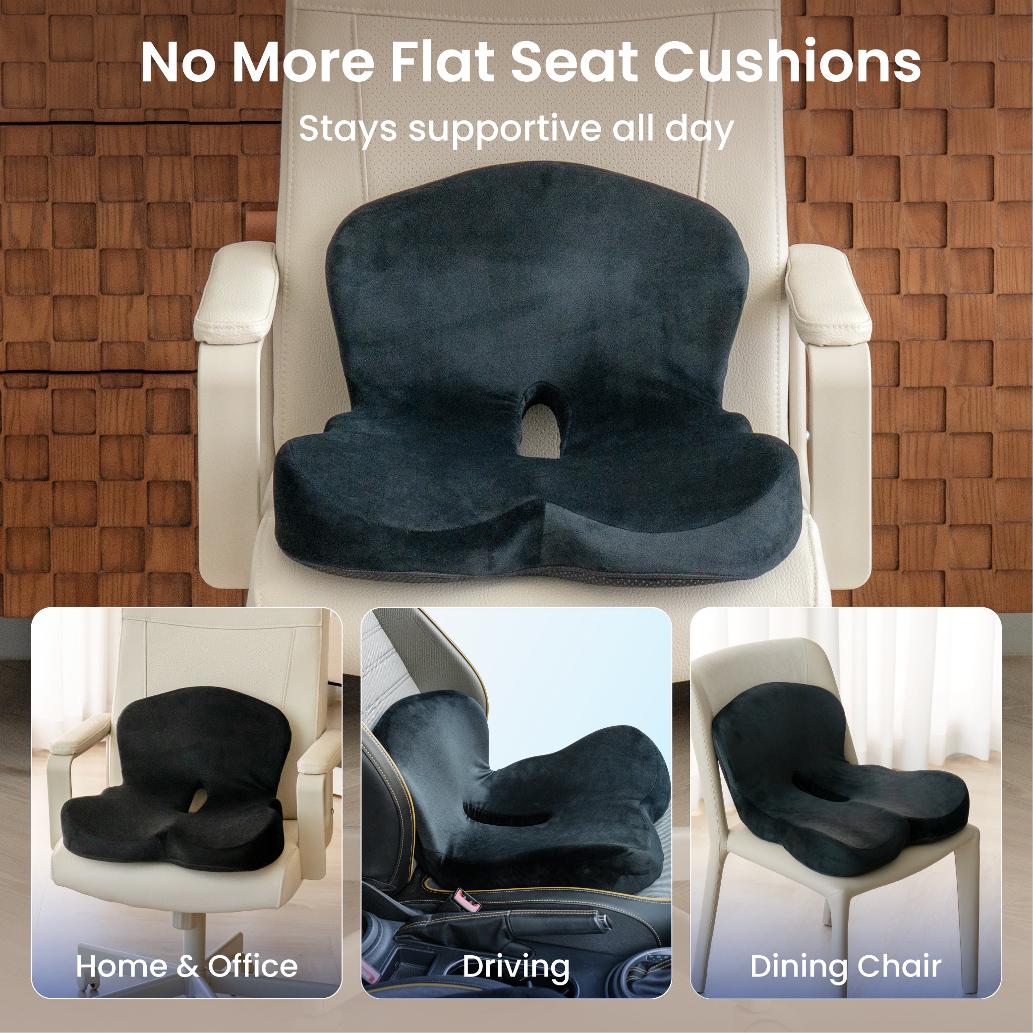 Alcedo Ergonomic Memory Foam Seat Cushion with Back Support ASCL-B1