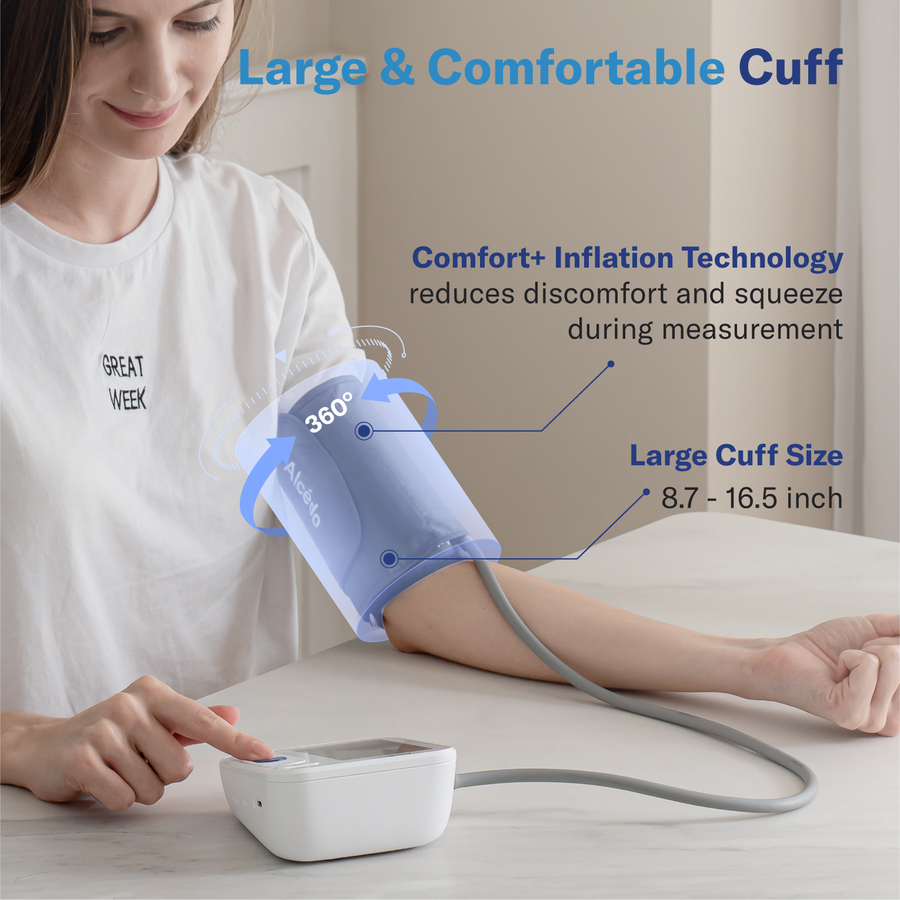 Automatic Upper Arm Blood Pressure Monitor,8.7-16.5inch Adjustable Cuff,  Large Screen Blood Pressure Machine,Three -Color Backlight,Irregular  Heartbeat Detector 