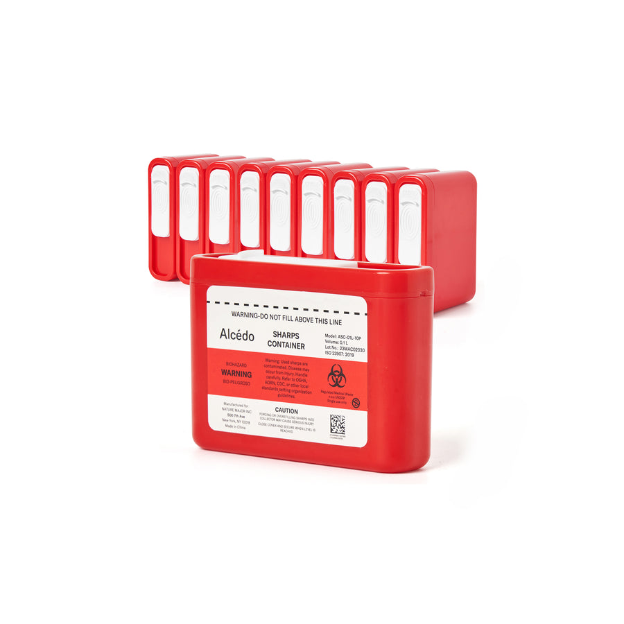Alcedo Sharps Container 1 Liter (10-Pack) ASC-01L-10P