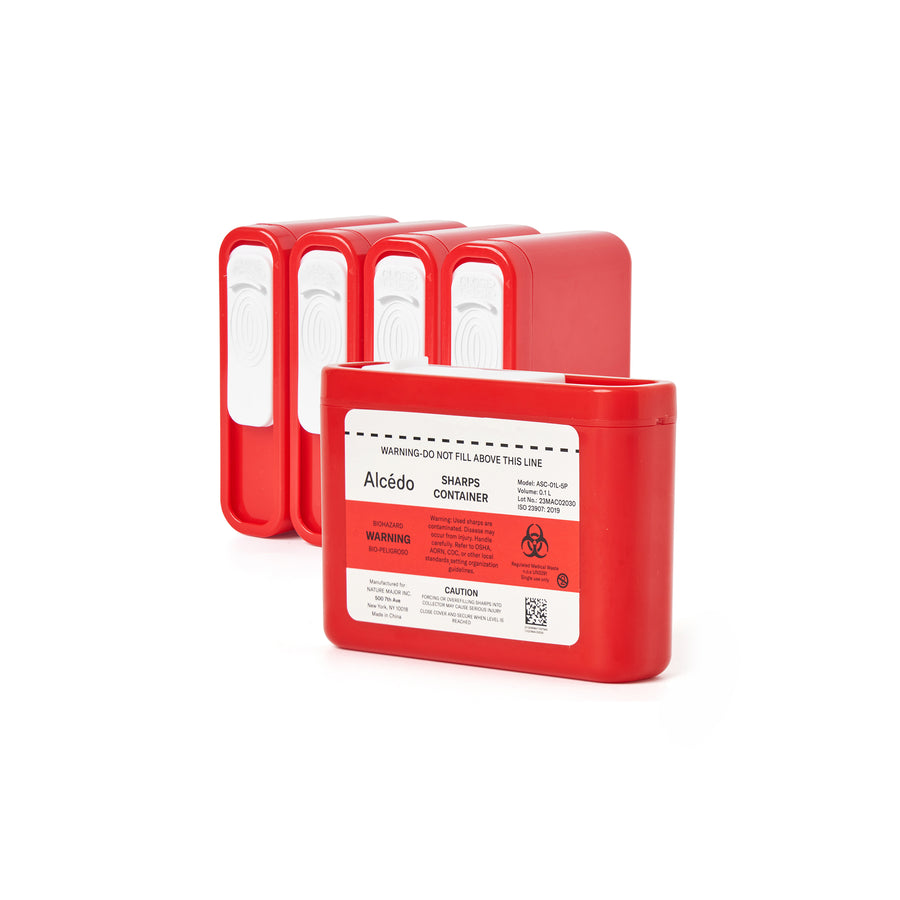 Alcedo Sharps Container 1 Liter (5-Pack) ASC-01L-5P