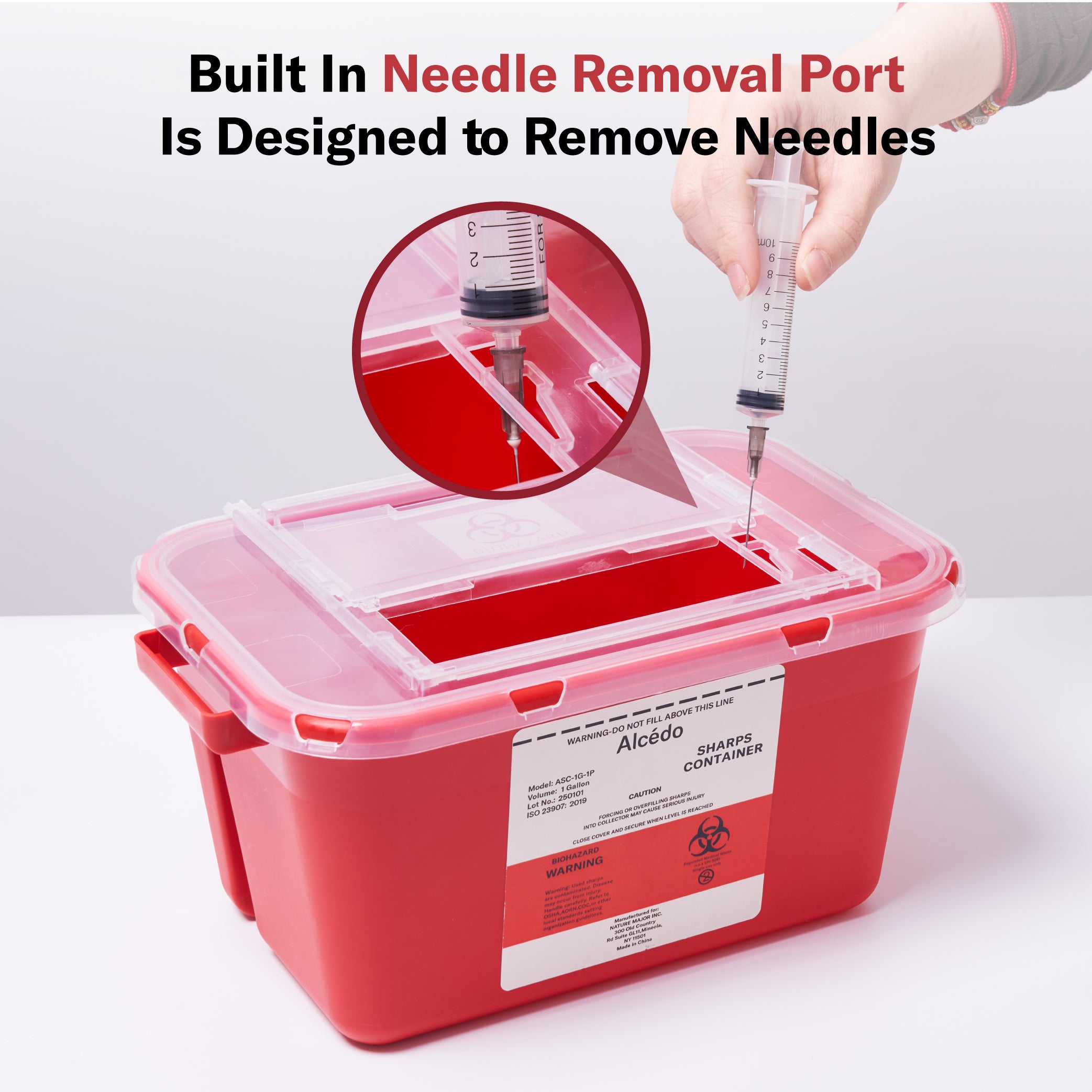 1g Container Alcedo Sharps Container 1 Gallon (2-Pack) ASC-1G-2P – Alcedo Health
