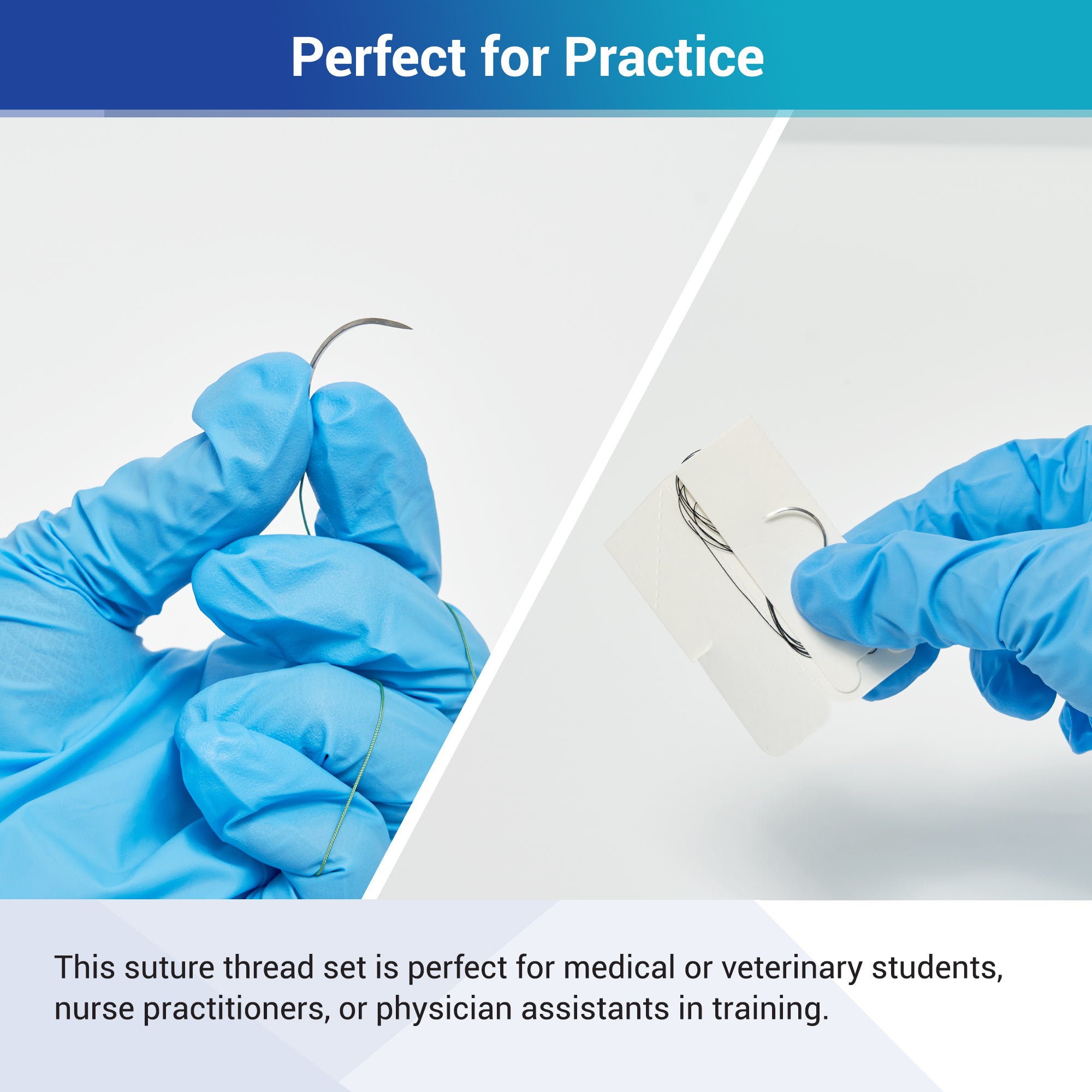 Alcedo Suture Thread with Needle 16 PK