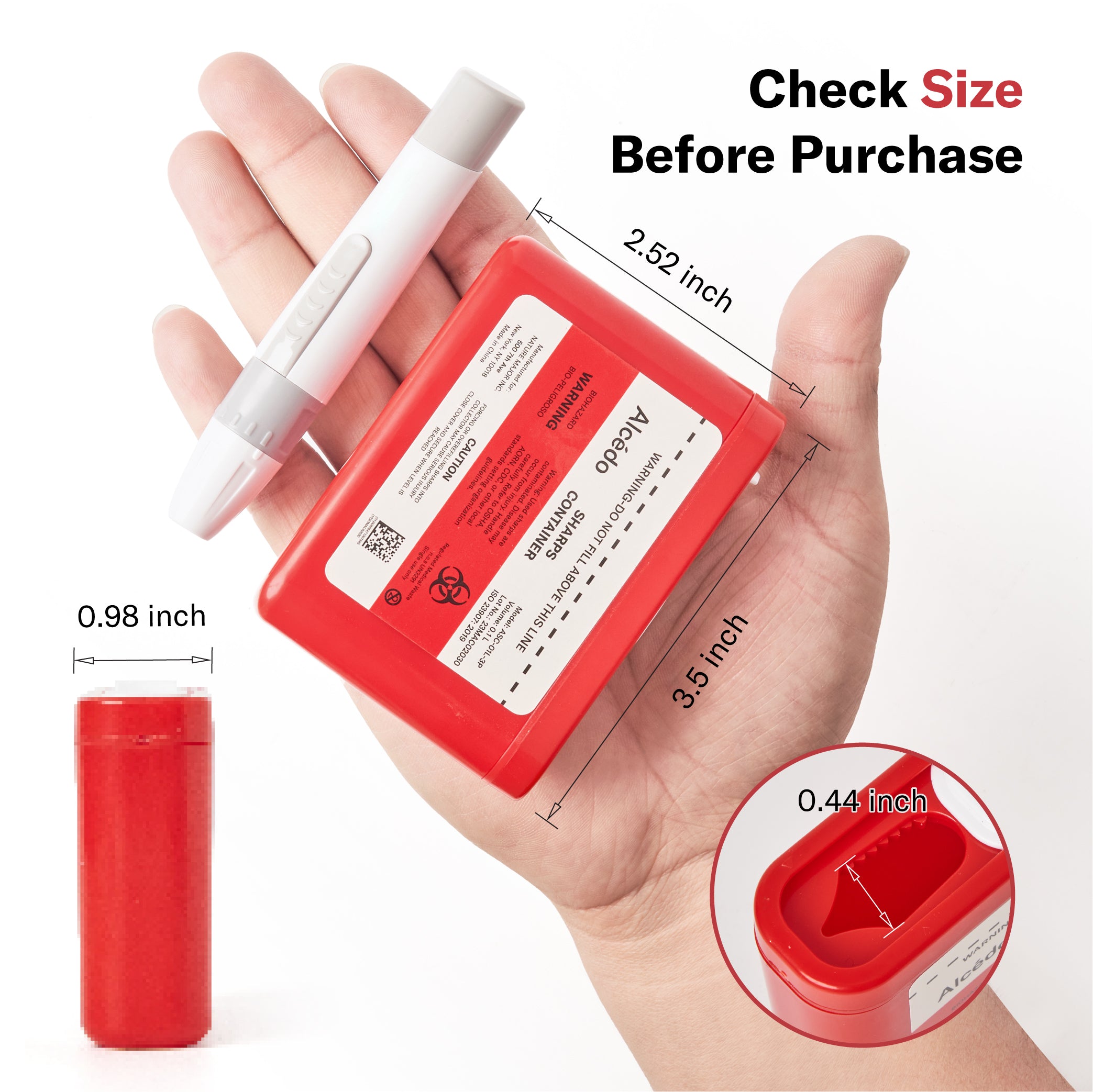 Alcedo Sharps Container 1 Liter (5-Pack) ASC-01L-5P