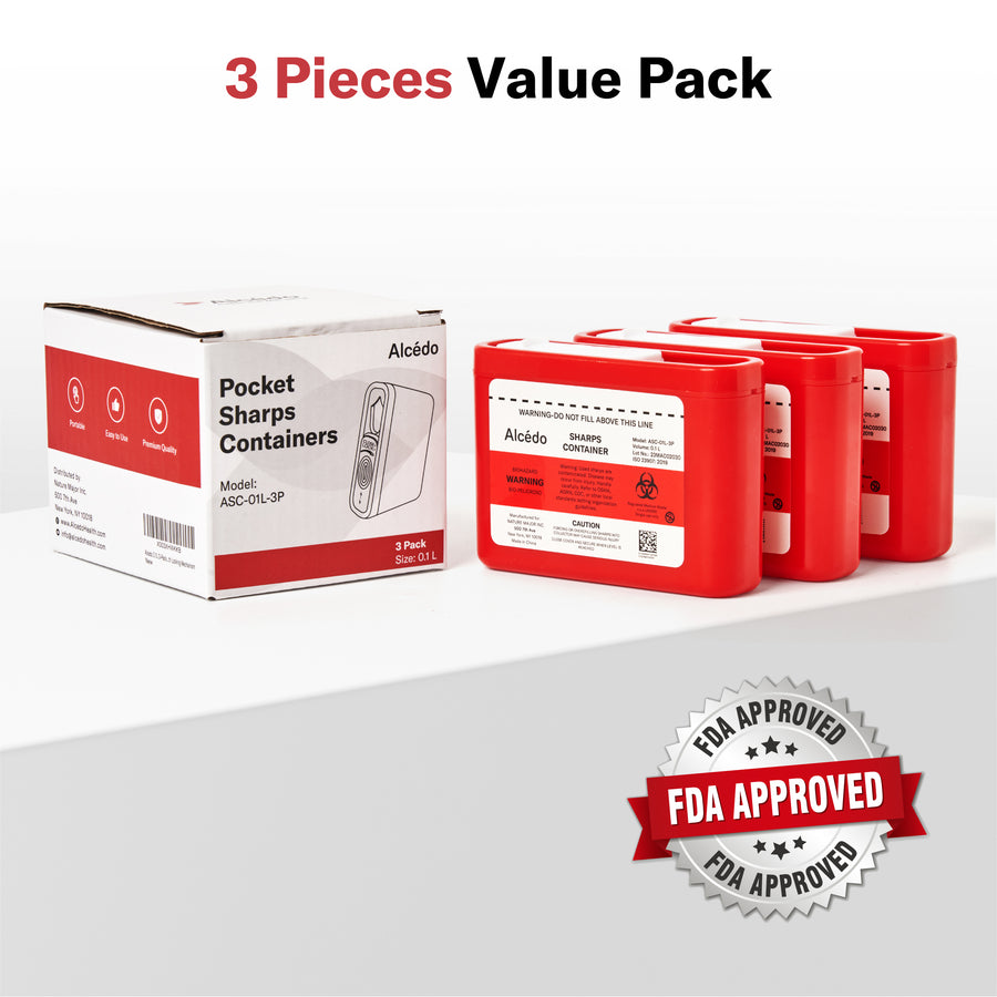 Alcedo Sharps Container 1 Liter (3-Pack) ASC-01L-3P