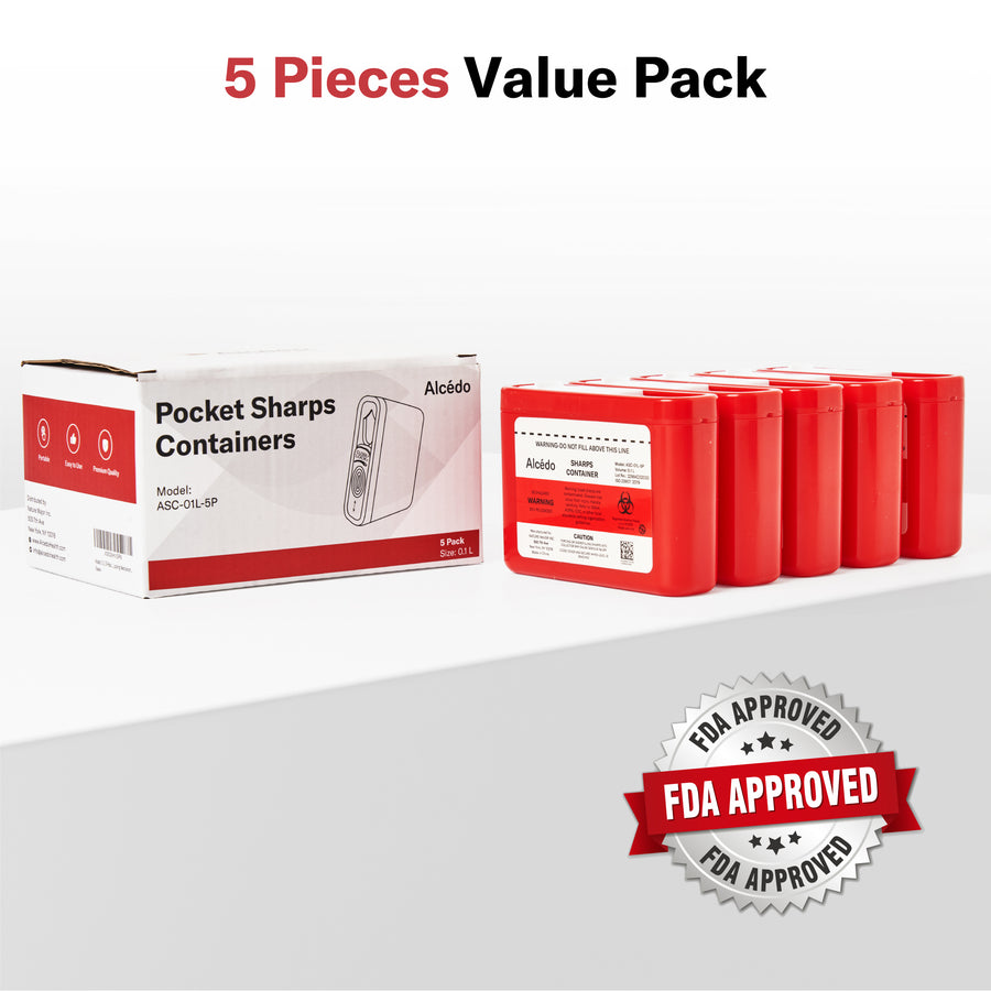 Alcedo Sharps Container 1 Liter (5-Pack) ASC-01L-5P