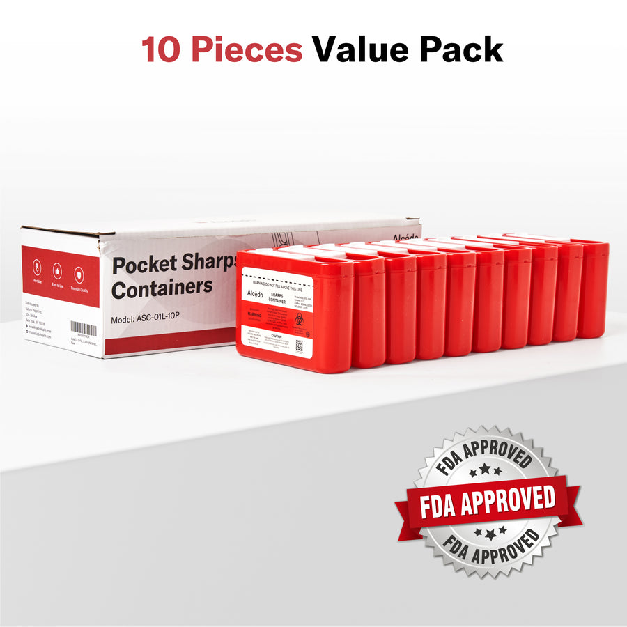 Alcedo Sharps Container 1 Liter (10-Pack) ASC-01L-10P