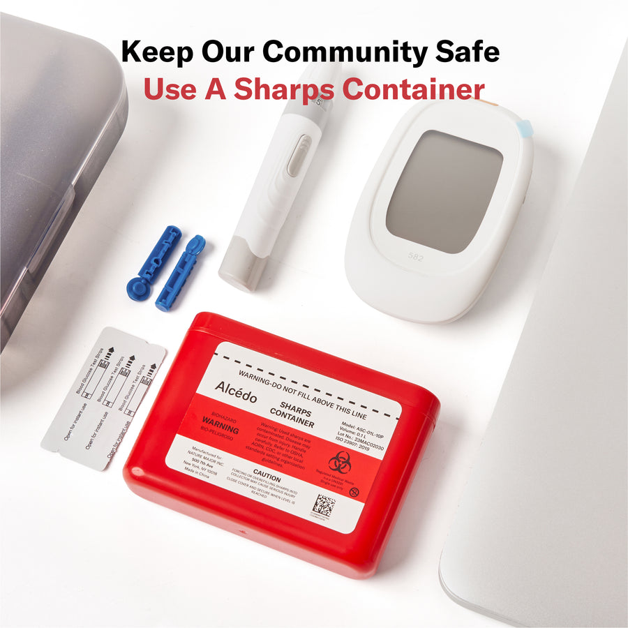 Alcedo Sharps Container 1 Liter (10-Pack) ASC-01L-10P