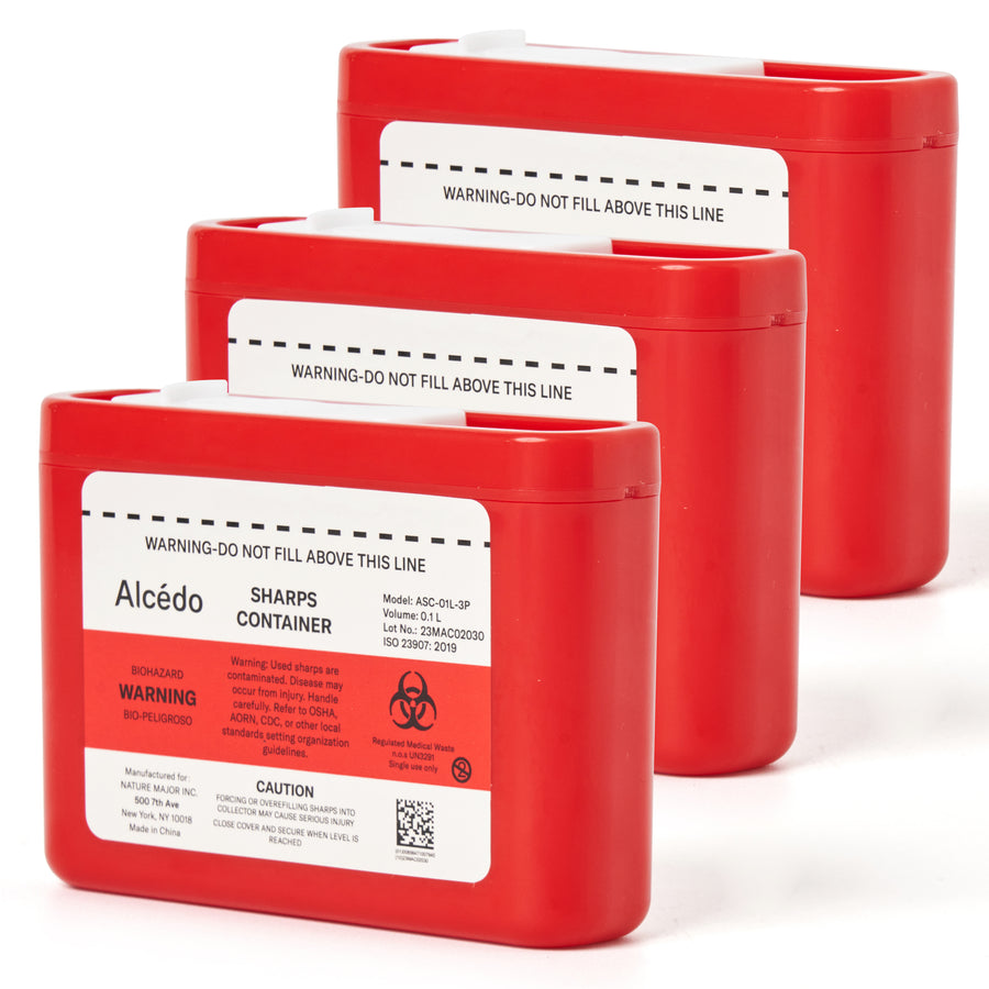 Alcedo Sharps Container 1 Liter (3-Pack) ASC-01L-3P