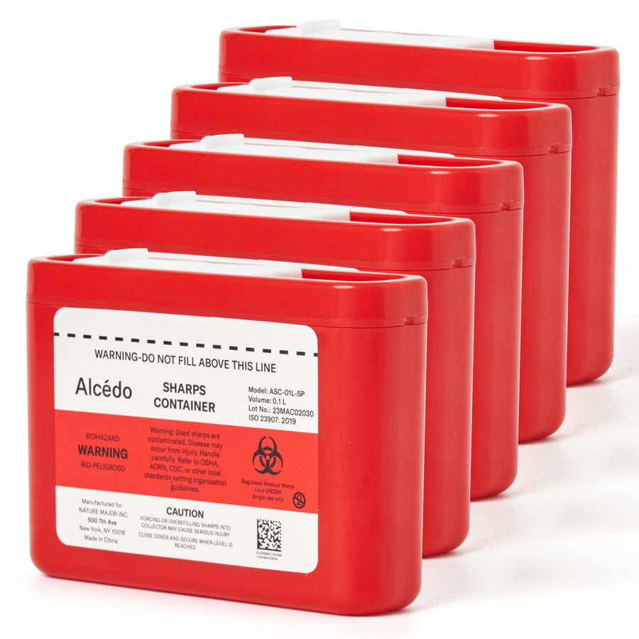 Alcedo Sharps Container 1 Liter (5-Pack) ASC-01L-5P