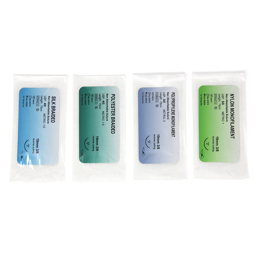 Suture Threads with Needle Pack of 12