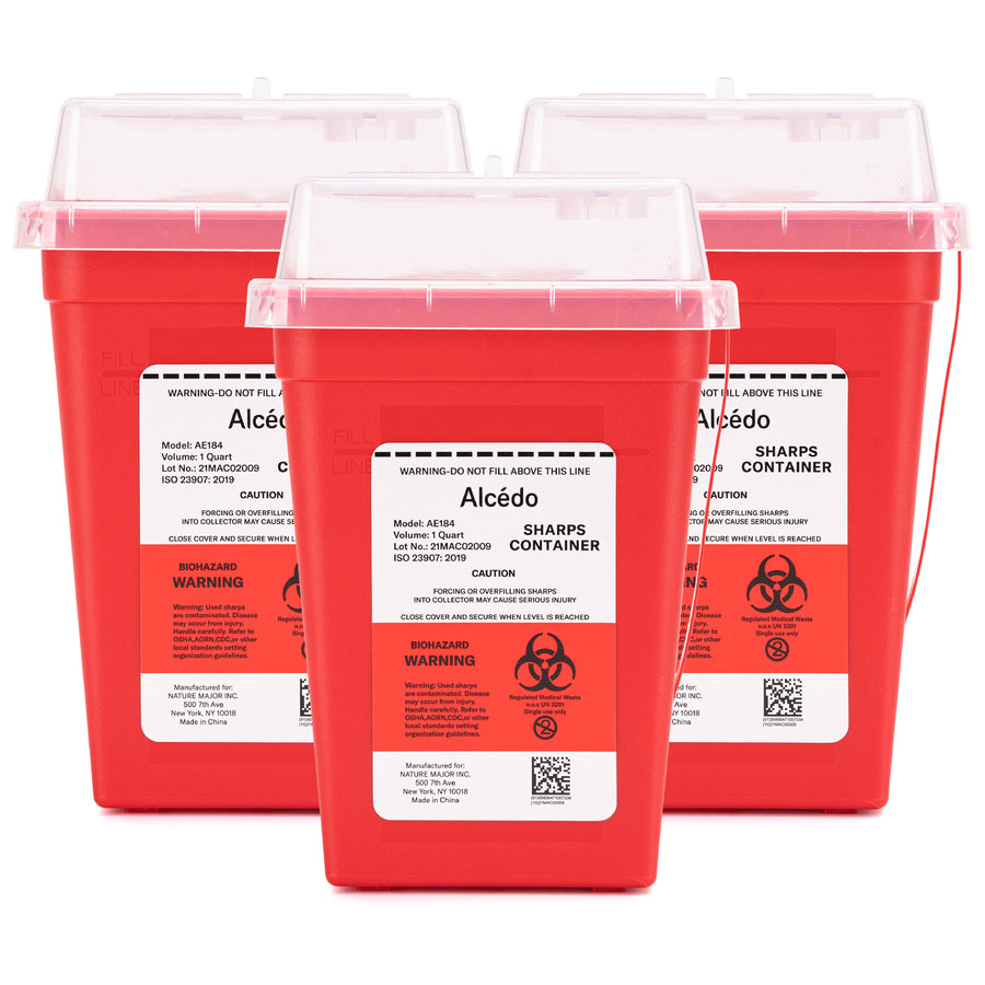 Alcedo Sharps Container 1 Quart (3-Pack) AE184