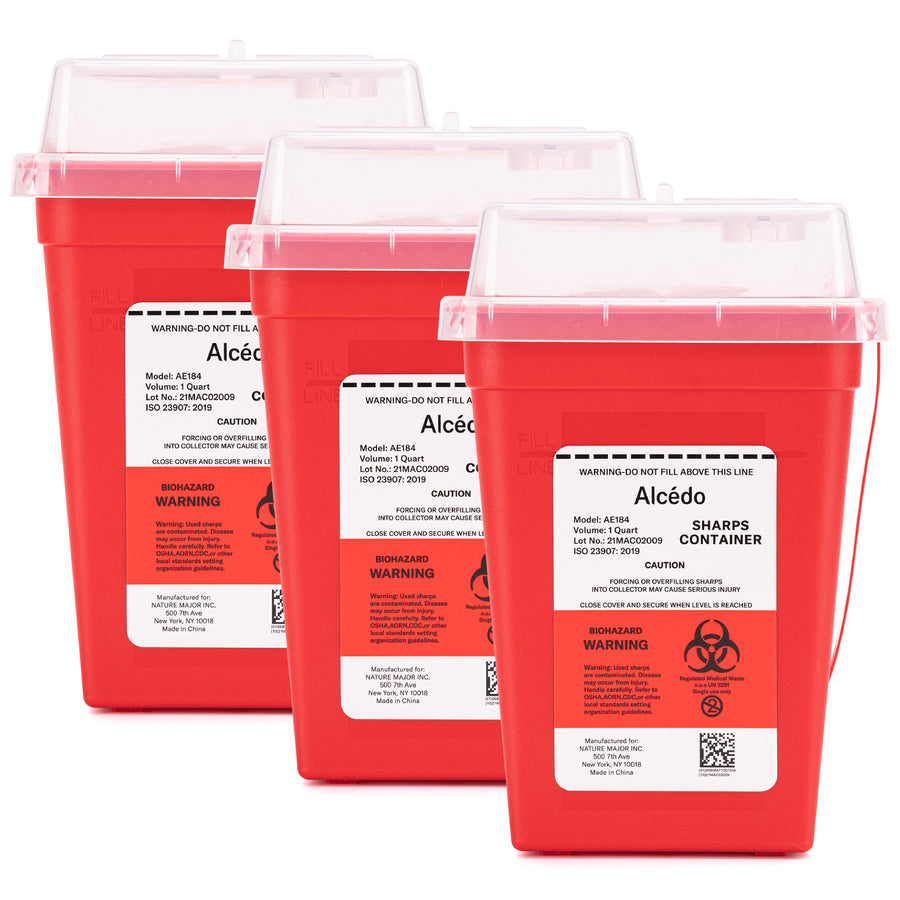 Alcedo Sharps Container 1 Quart (3-Pack) AE184